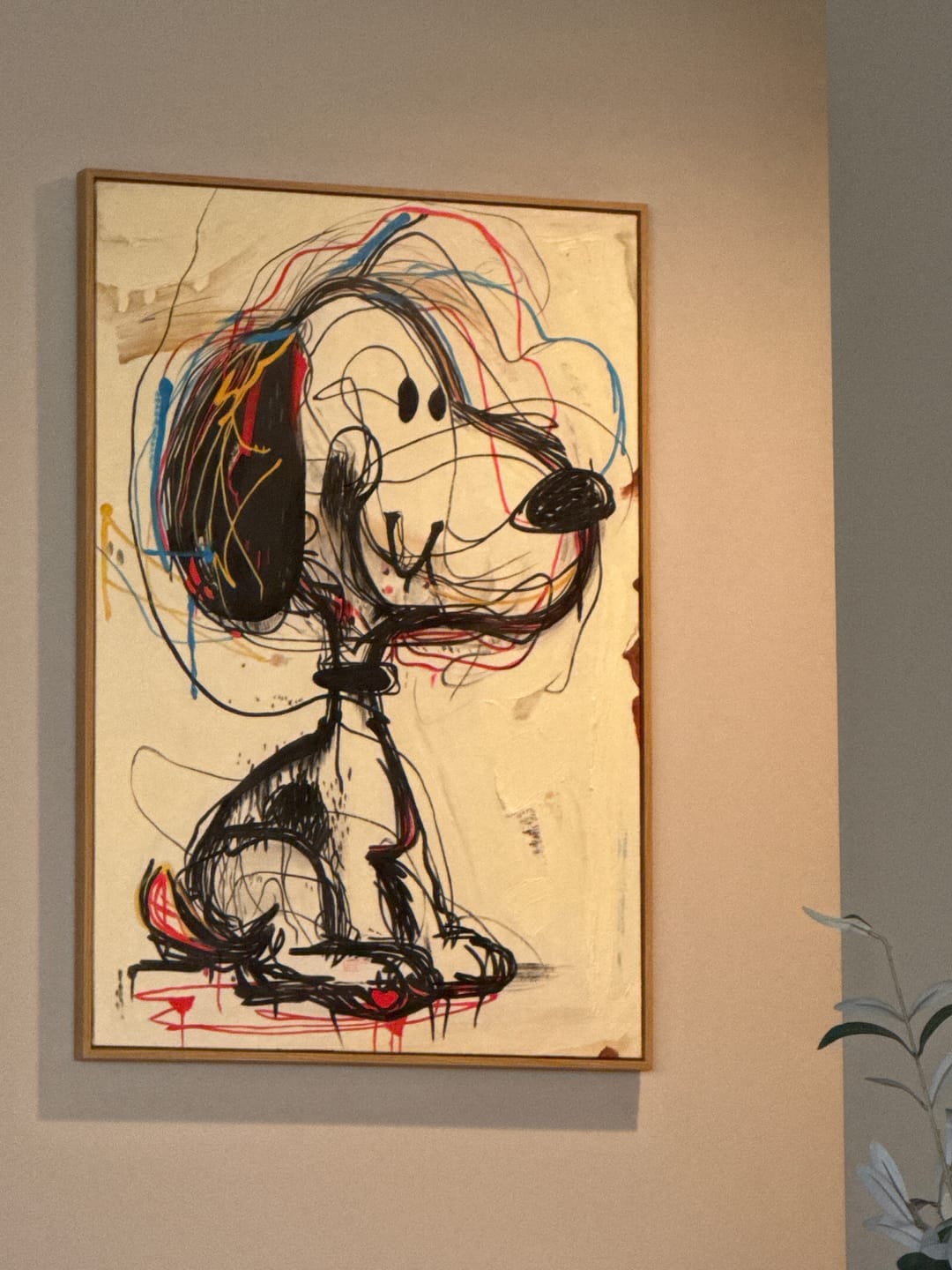 Abstract puppy graffiti wall art for the living room