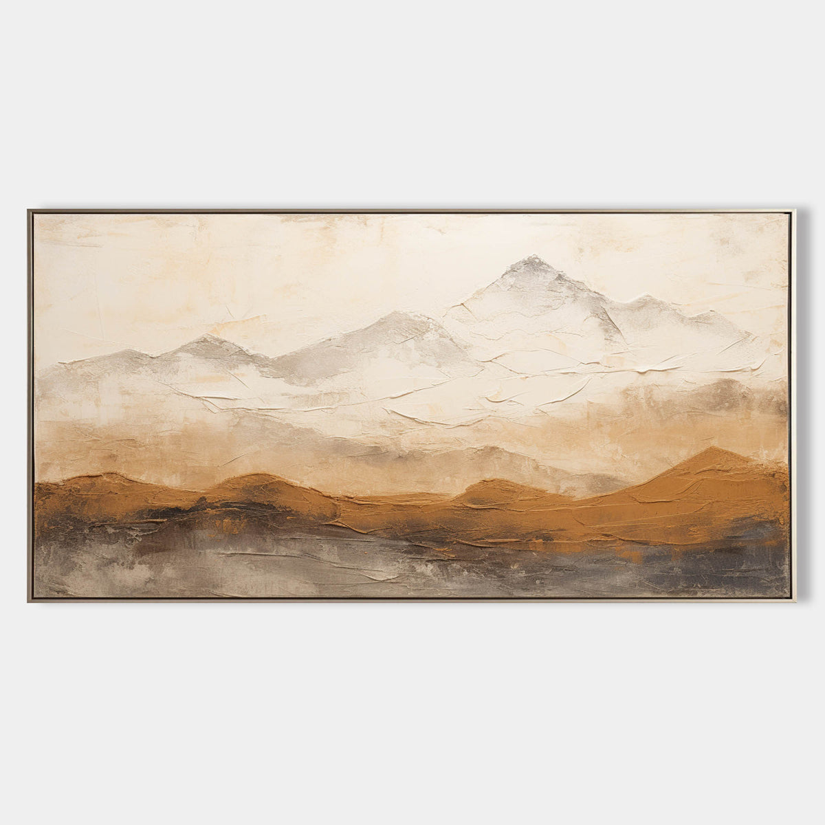 Summit Wabi-Sabi mountain textured wall art with minimalist abstract landscape design by Parge Art.