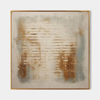 Trace Wabi-Sabi abstract geometric textured wall art showing a square cream and rust brown canvas design by Parge Art.