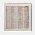 Lattice Wabi-Sabi textured square painting with minimalist geometric 3D plaster design by Parge Art.