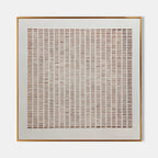 Lattice Wabi-Sabi textured square painting with minimalist geometric 3D plaster design by Parge Art.