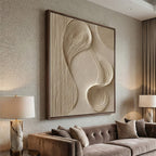 Flow - White Lines Plaster Wall Art