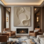 Flow - White Lines Plaster Wall Art