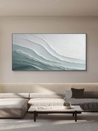 Wabi-sabi inspired flowing texture painting styled in modern luxury living room decor