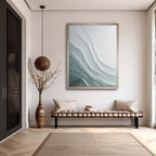 Ebb Wabi-Sabi Textured Wall Art in a bright home office, Scandinavian-style interior
