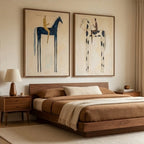 Voyagers - Abstract Beige Figure Wall Art Set of 2 Parge Art