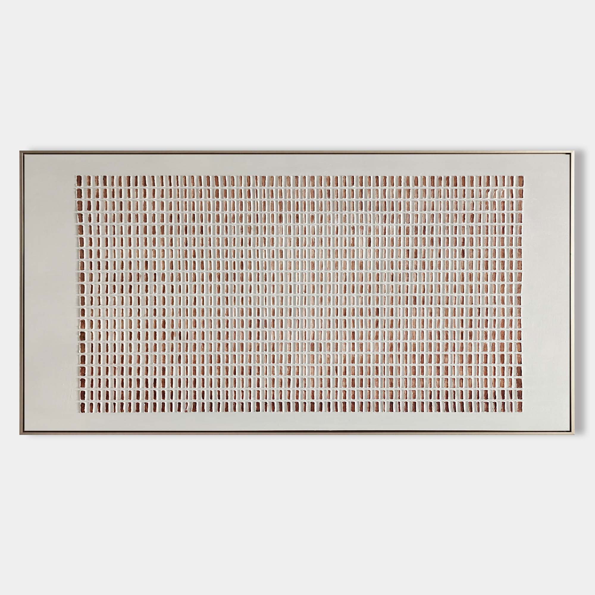 Lattice Wabi-Sabi textured wall art by Parge Art featuring geometric plaster grid design with minimalist Japandi aesthetics