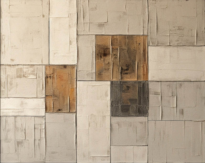 Blocks - Wabi-Sabi Horizontal Geometric Wall Art