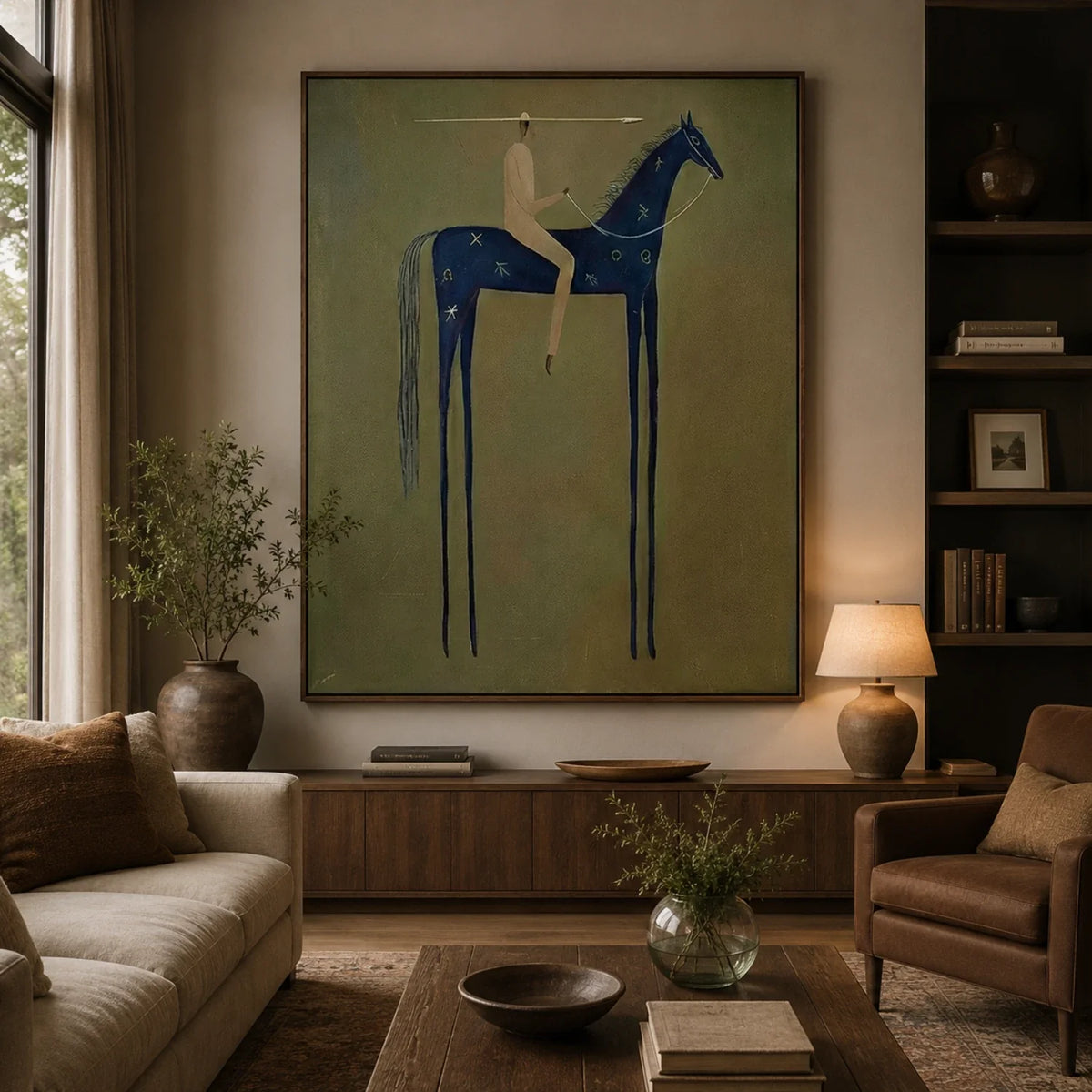 Stargazer - Folk Horse Canvas Wall Art Parge Art