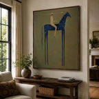 Stargazer - Folk Horse Canvas Wall Art Parge Art