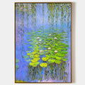 Reverie Monet-inspired water lily 3D textured wall art handcrafted thick palette knife impasto oil painting on canvas