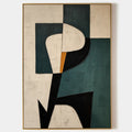 Parge Art Clarity Wabi-Sabi abstract wall art with minimalist textured block shapes and gold frame