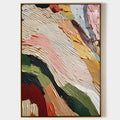 Chroma abstract colorful textured wall art with vibrant layered brush strokes and modern composition