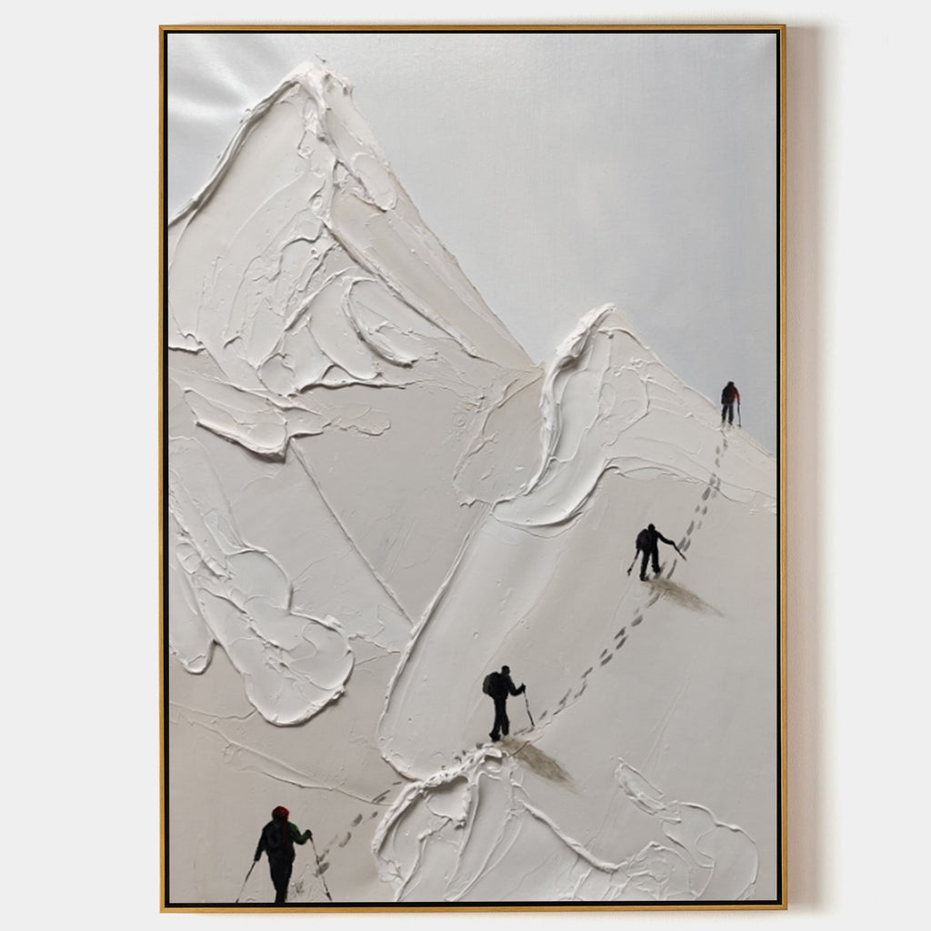 Climb - Mountain Textured Wall Art with 3D plaster snow peaks by Parge Art