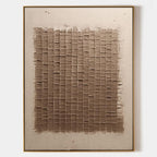 Weave Wabi-Sabi grid textured wall art featuring a brown geometric block design on canvas by Parge Art.