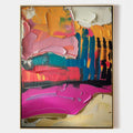 Vibrancy color block 3D textured wall art handcrafted thick palette knife impasto abstract oil painting on canvas