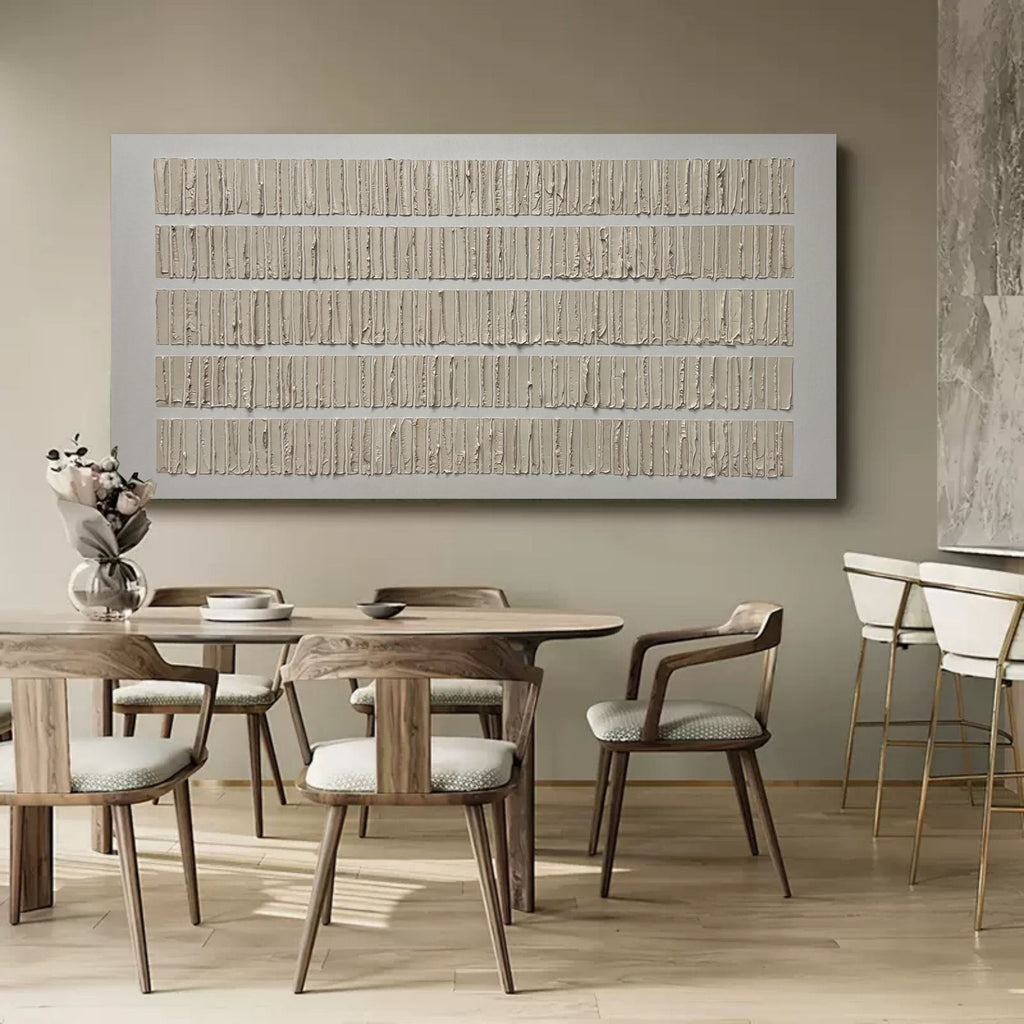 Japandi style interior featuring Parge Art Strata abstract layered wall art in minimalist modern space