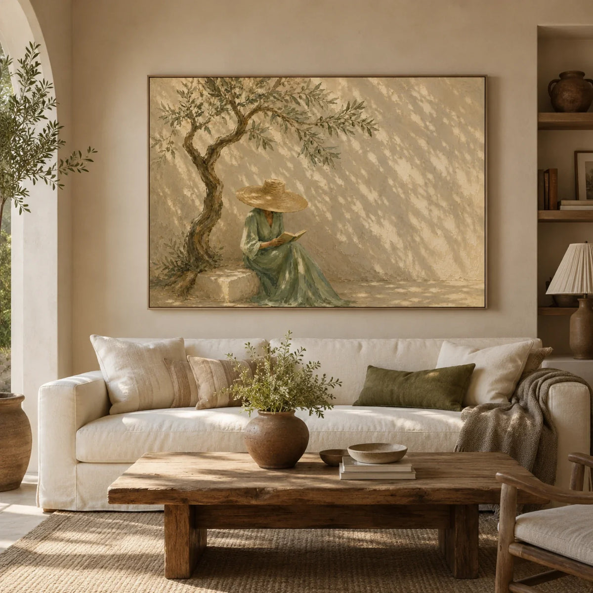 Solitude - Mediterranean Woman Plaster Wall Art