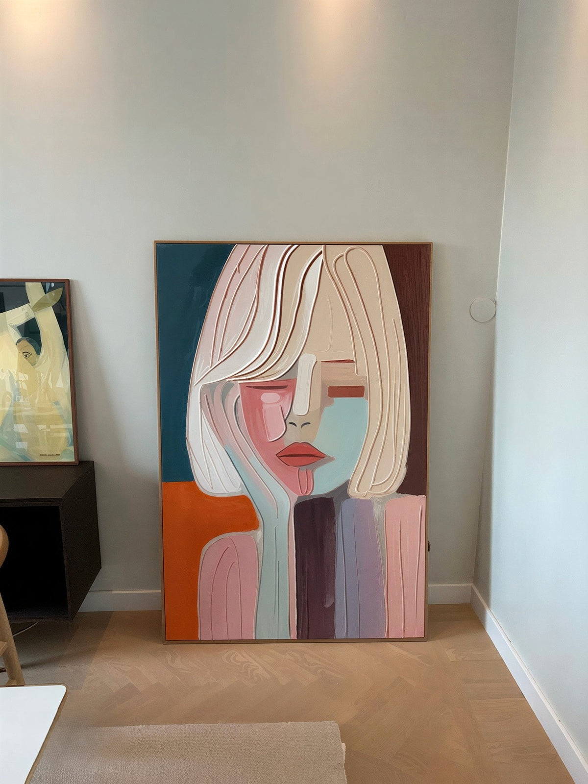 Abstract Portrait Textured Wall Art for Living Room