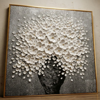 Blossom - Textured Floral Wall Art Parge Art