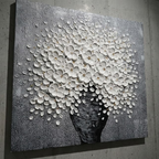 Blossom - Textured Floral Wall Art Parge Art