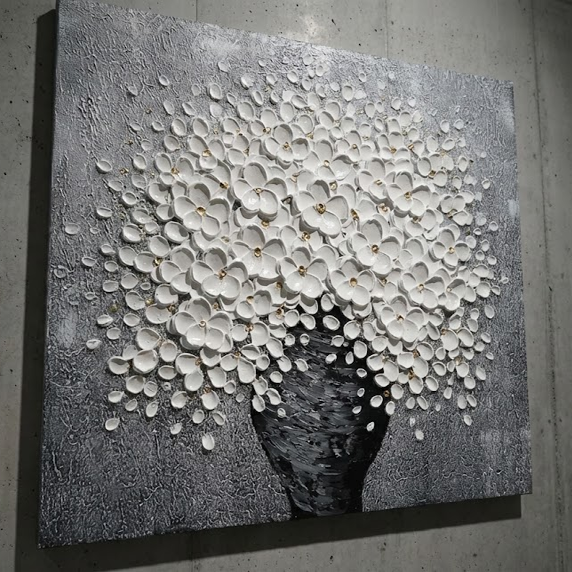 Blossom - Textured Floral Wall Art Parge Art