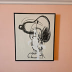 contemporary entryway wall display with framed trendy cartoon textured wall art painting