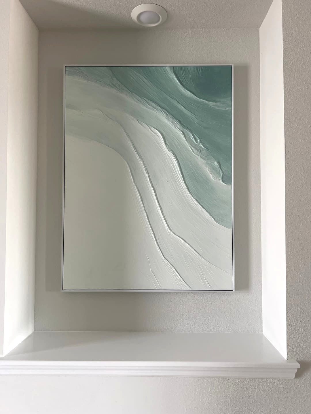Ebb Wabi-Sabi Textured Wall Art displayed in a luxury entryway, complementing contemporary furnishings