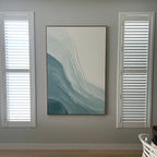 Ebb Wabi-Sabi Textured Wall Art in a bright home office