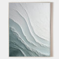 Ebb Wabi-Sabi Textured Wall Art: Abstract textured painting in soft gray and white tones