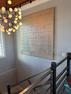 Minimalist 3D Wabi Sabi  plaster wall art painting, hung in the modern staircase.