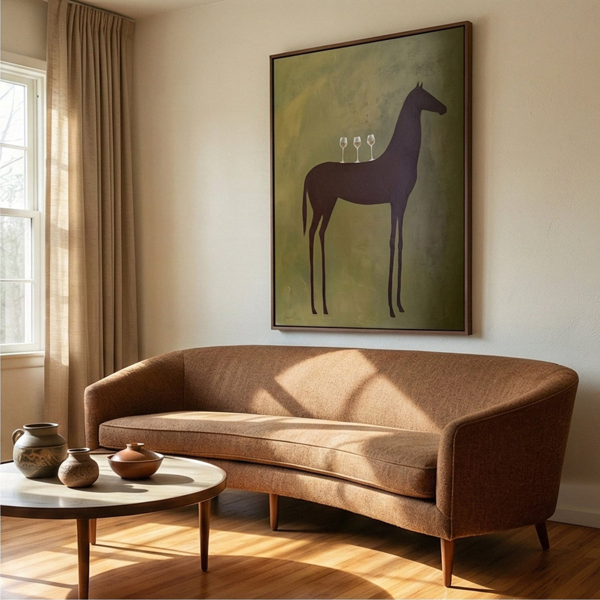 Equinox - Green Horse Plaster Wall Art Parge Art