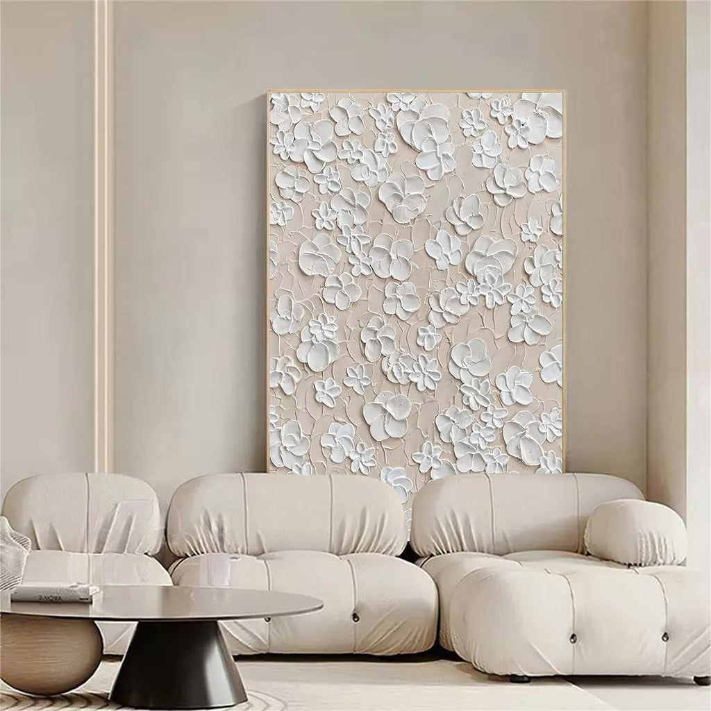 Minimalist vertical entryway artwork displaying a premium pastel pink heavy texture canvas painting