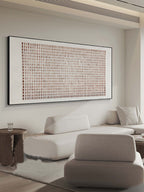 Japandi style interior featuring Parge Art Lattice abstract geometric wall art in minimalist modern space