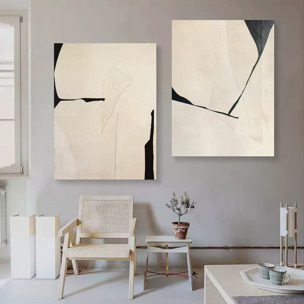 Close-up view highlighting handcrafted 3D plaster details and paint layers of Parge Art canvas painting.
