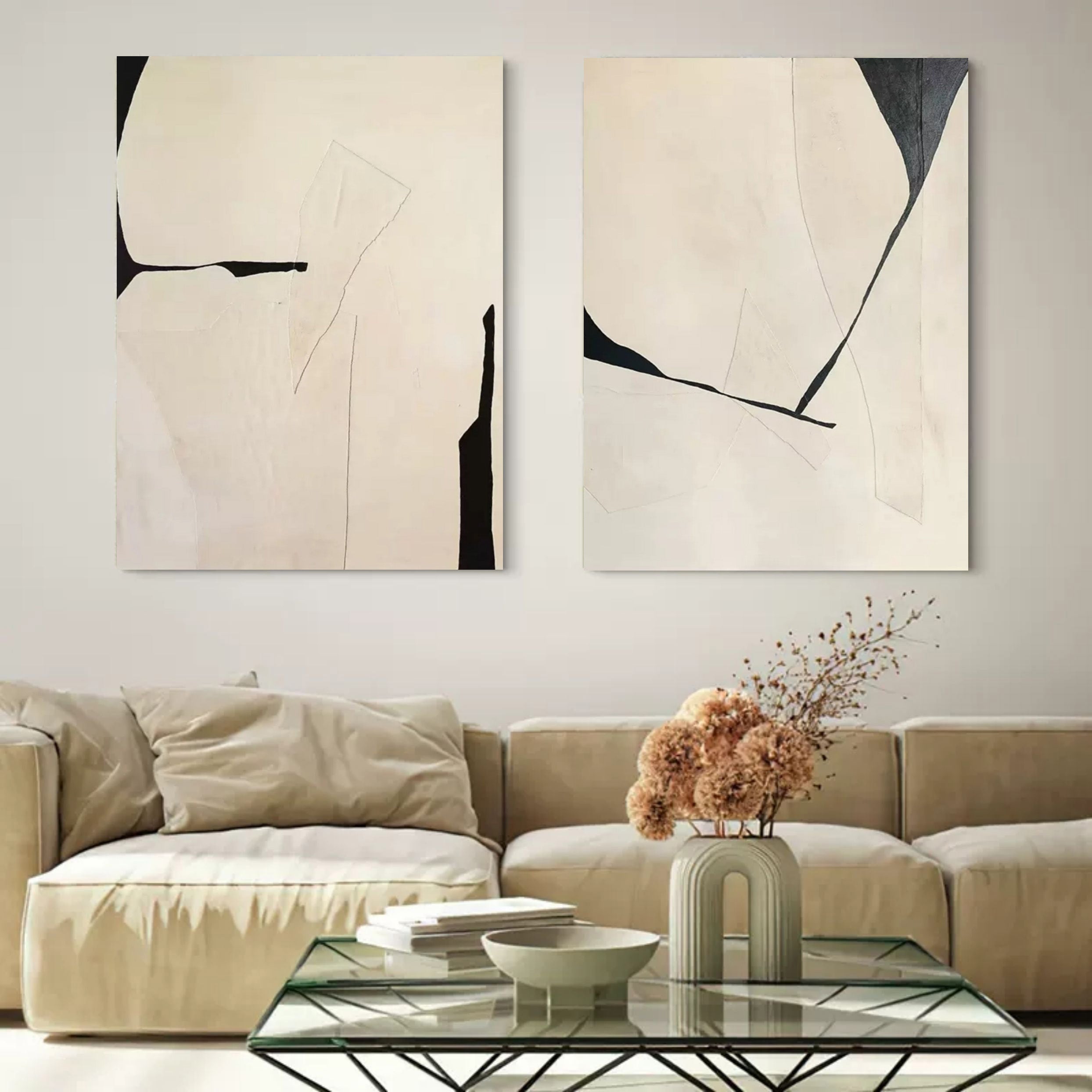 Whisper - Abstract Wall Art Set of 2