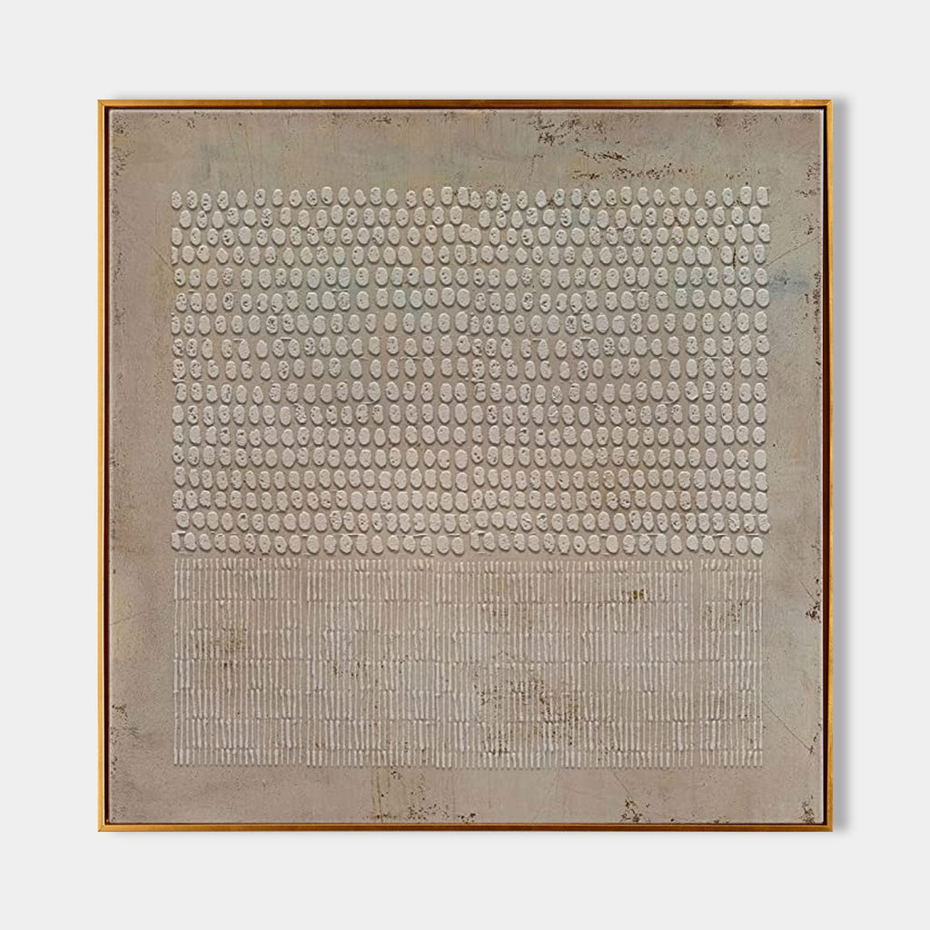 Origin Wabi-Sabi textured wall art by Parge Art featuring minimalist plaster abstract design in neutral tones