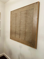 Beige Wabi Sabi wall art hanging on the living room wall