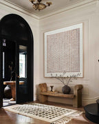 Sophisticated heavy textured square canvas art adding inspiration and clean design to a home office space.