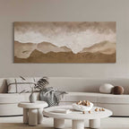 Contemporary minimalist nature inspired art piece enhancing a sleek, neutral toned dining room gallery wall.